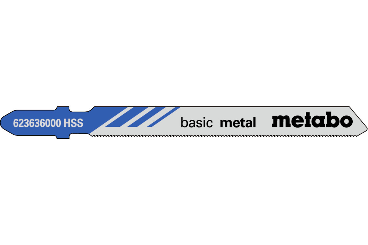 Пилки для лобзика Metabo металл 51 мм HCS T118G ШТУЧНО 623636000