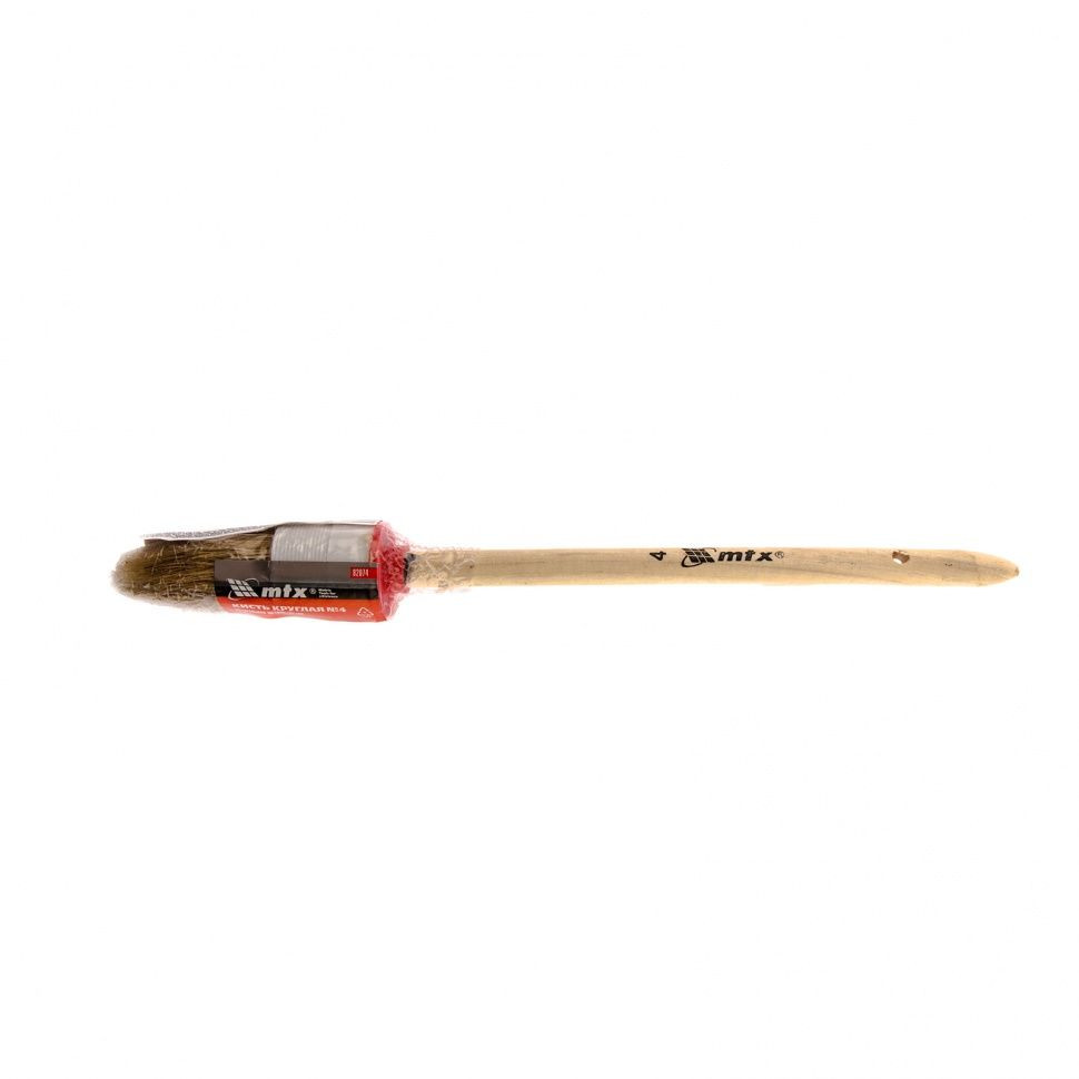Кисть круглая № 4 (25мм) натуральная щетина, деревянная ручка Matrix 01-0-104