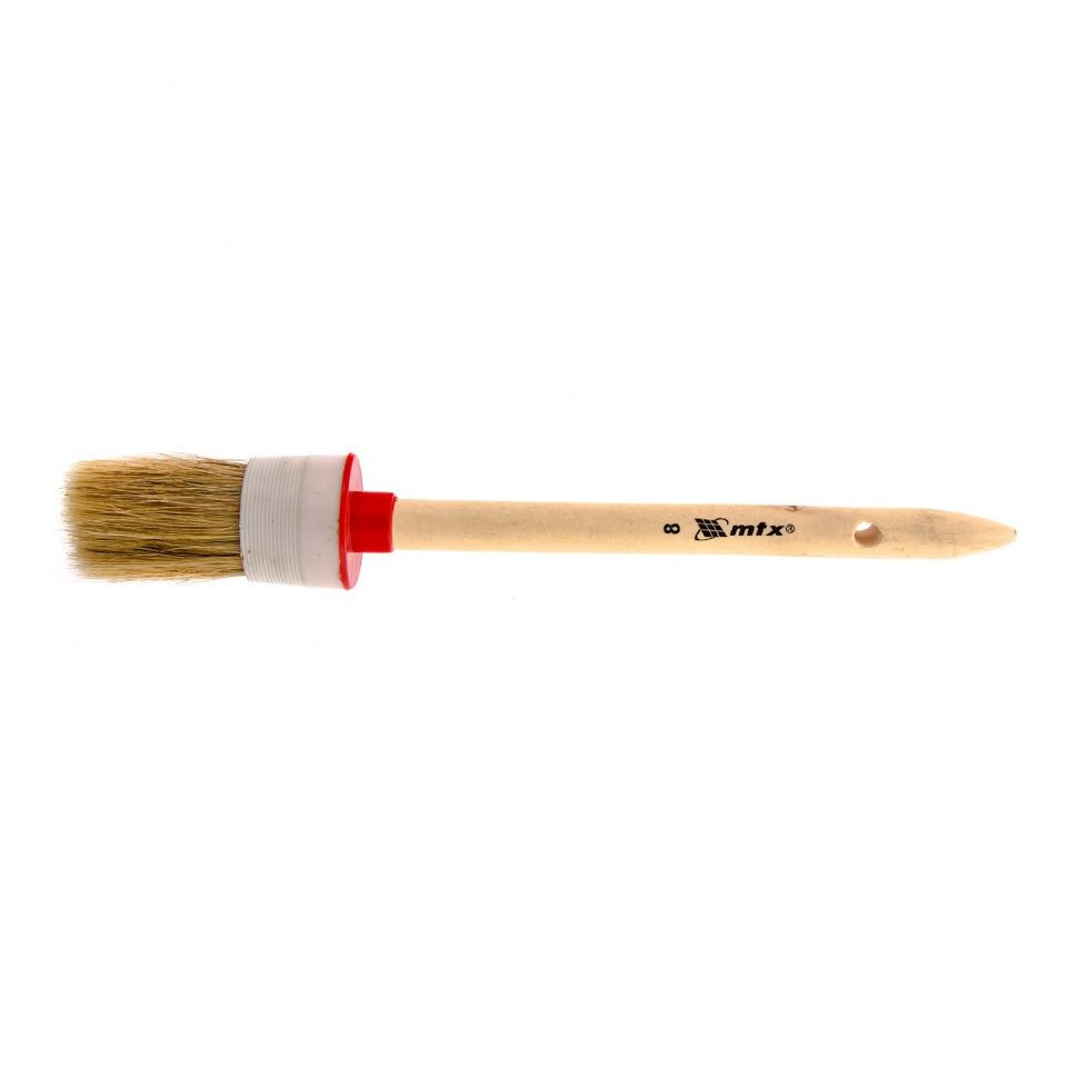 Кисть круглая № 8 (35мм) натуральная щетина, деревянная ручка Matrix 01-0-108