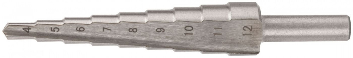 Сверло ступенчатое HSS ( Р6М5 ) по металлу, 9 ступеней, 4-12 мм