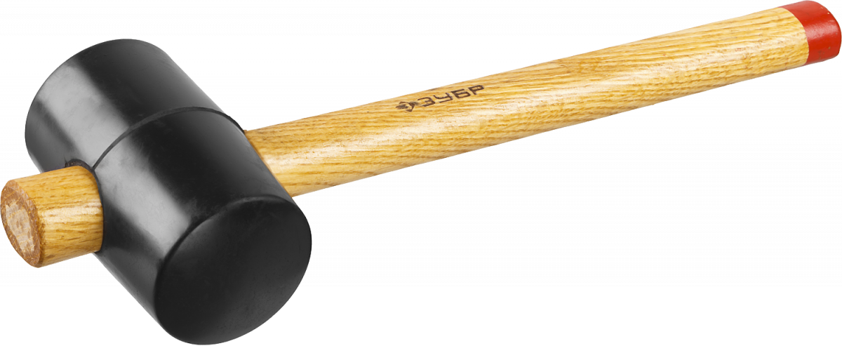 Киянка резиновая черная Зубр 230г с деревянной рукояткой