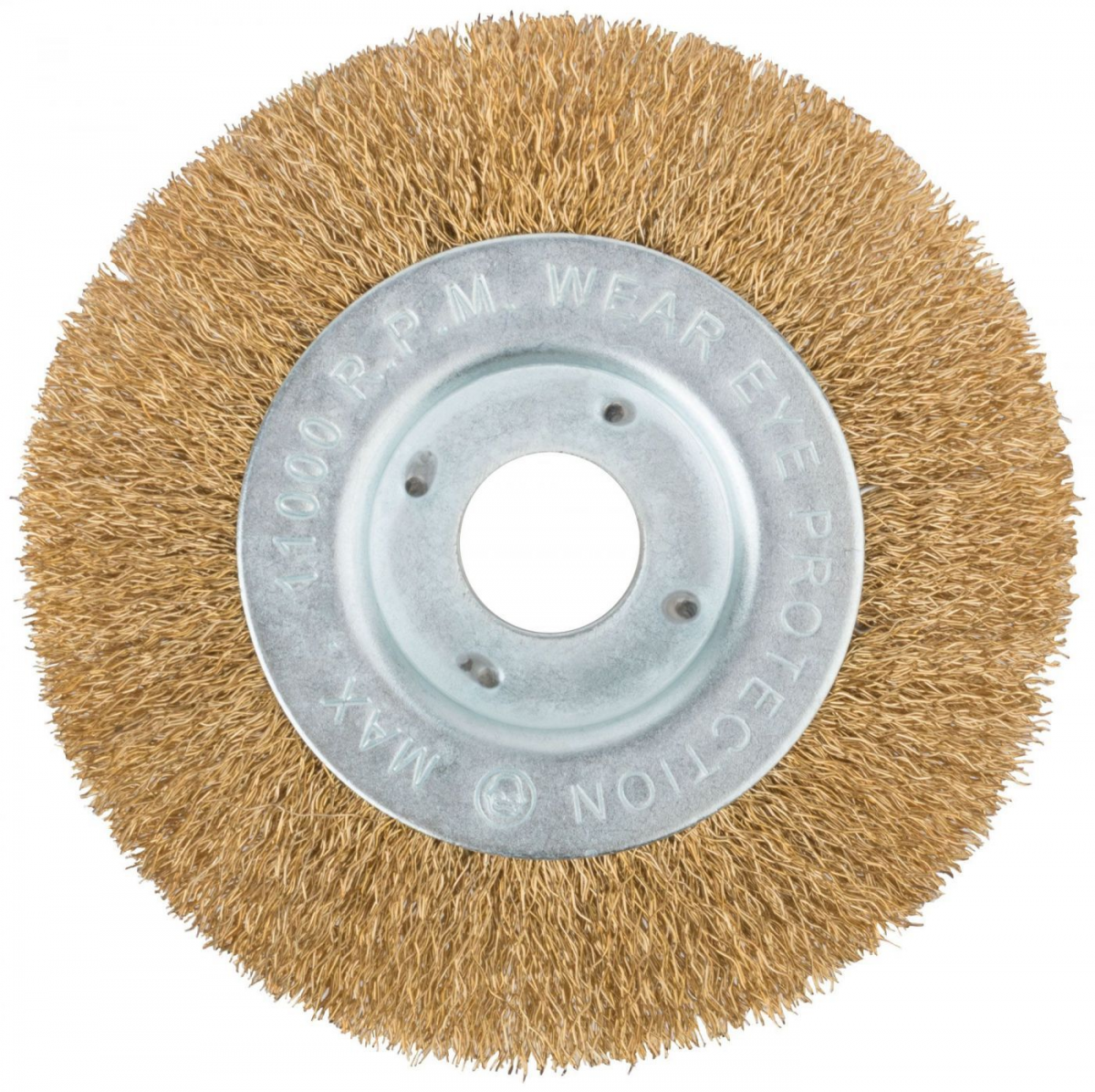 Корщетка для УШМ колесо, посадочный диаметр 22,2 мм, стальная латун. волнистая проволока 125 мм FIT