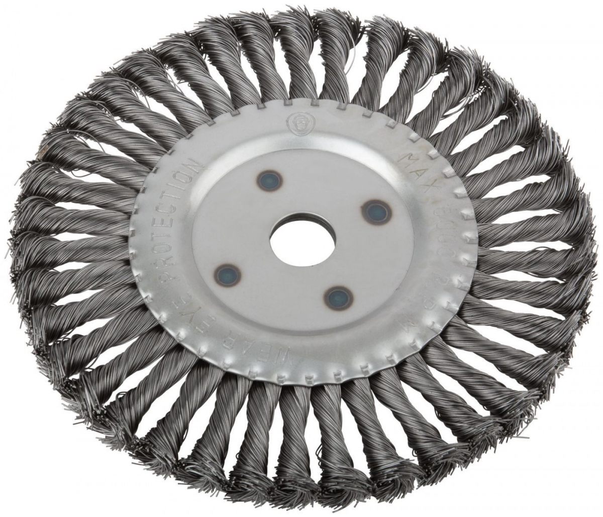 Корщетка для УШМ колесо, посадочный диаметр 22,2 мм, стальная витая проволока 200 мм FIT