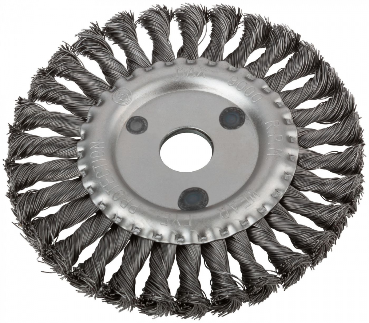 Корщетка для УШМ колесо, посадочный диаметр 22,2 мм, стальная витая проволока 150 мм FIT