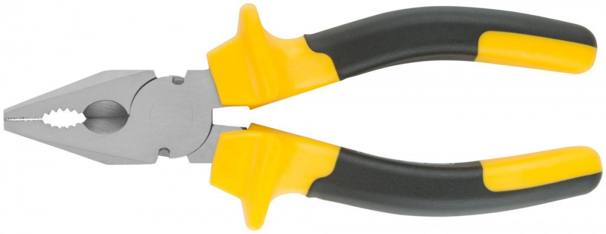 Плоскогубцы пассатижи "Старт" FIT черно-желтые прорезин. ручки, хром-никелевое покрытие 165 мм