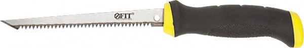 Ножовка для гипсокартона, каленый зуб, прорезиненная ручка 150 мм Fit