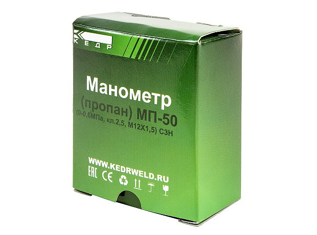Манометр КЕДР МП-50 Пропан, (0-0,6 МПа, кл.2,5, М12Х1,5)