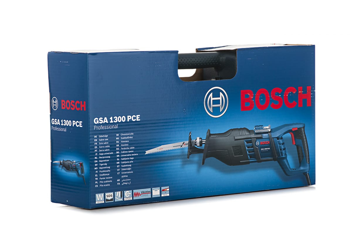 Пила сабельная Bosch GSA 1300PCE (1300W, 0 – 2.900 об/мин, вес 4,1кг, глуб ре