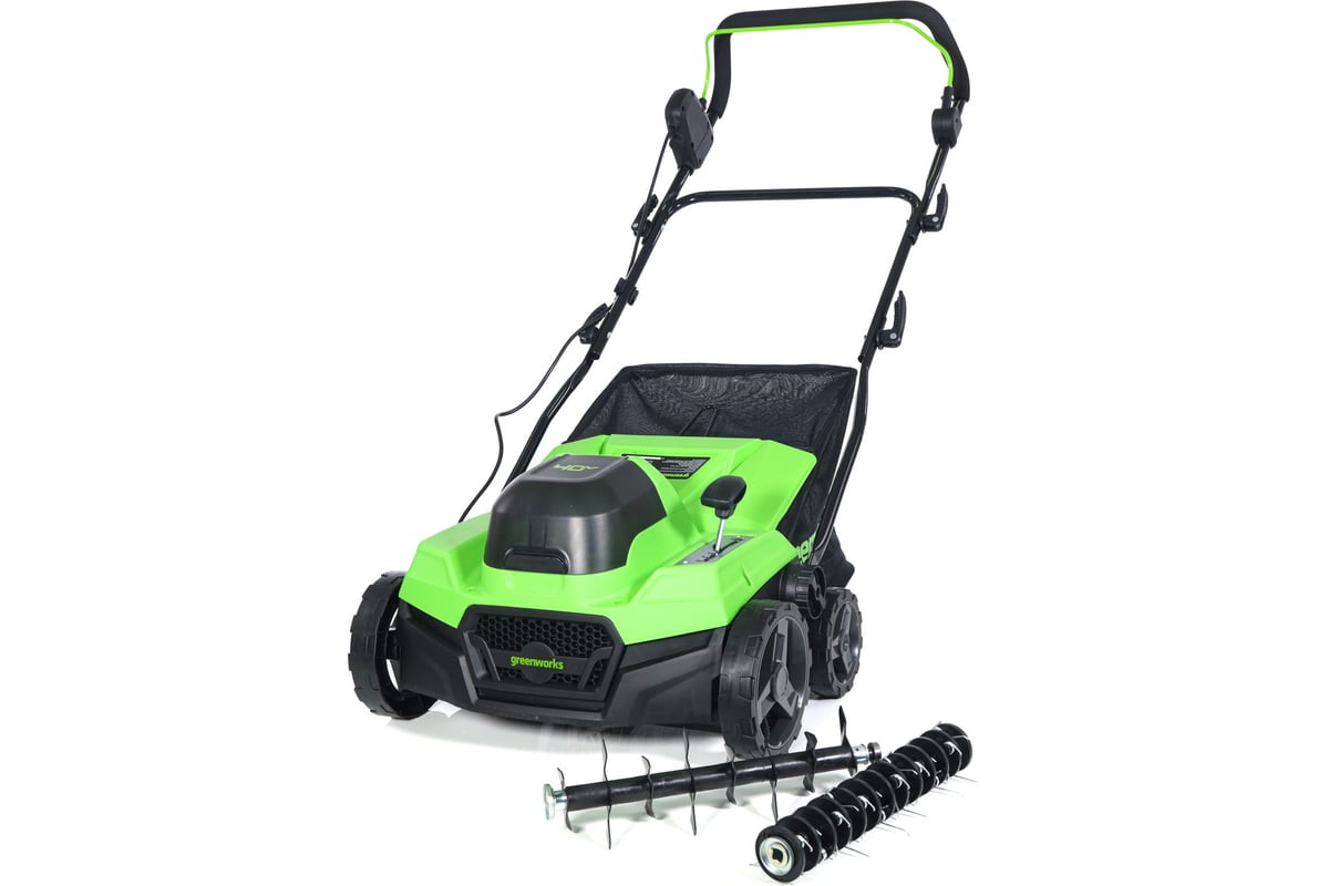 Аэратор-скарификатор аккумуляторный Greenworks GD40SC38II, 40V, бесщеточный, без АКБ и ЗУ (2517607)