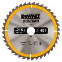 Диск пильный DeWalt CONSTRUCTION п/дер. с гвоздями 216/30 40 ATB -5°