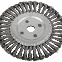Корщетка для УШМ колесо, посадочный диаметр 22,2 мм, стальная витая проволока 200 мм FIT