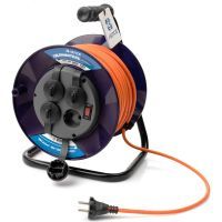 Удлинитель на катушке 4 гн. с выкл. PowerLine ЛЕПСЕ ПВС 2x1 10А 40м IP44 Удлинитель на катушке 4 гн. с выкл. PowerLine ЛЕПСЕ ПВС 2x1 10А 40м IP44