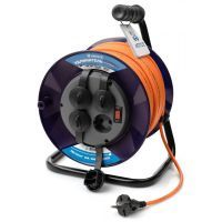 Удлинитель на катушке 4 гн. с выкл. PowerLine ЛЕПСЕ ПВС 2x1 10А 50м IP44 Удлинитель на катушке 4 гн. с выкл. PowerLine ЛЕПСЕ ПВС 2x1 10А 50м IP44