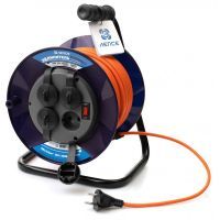 Удлинитель на катушке 4 гн. с выкл. PowerLine ЛЕПСЕ ПВС 2x1 10А 30м IP44 Удлинитель на катушке 4 гн. с выкл. PowerLine ЛЕПСЕ ПВС 2x1 10А 30м IP44